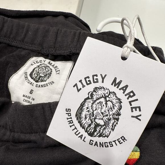 NWT Spiritual Gangster Ziggy Marley Dark Grey Cut Off Gym Shorts - Picture 4 of 5